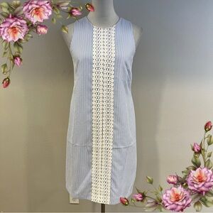 London Times Blue‎ and White Striped Sleeveless mini Dress size 6